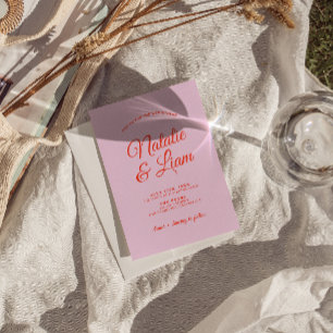 Invitation Moderne coloré brillant Rétro Funky Mariage unique