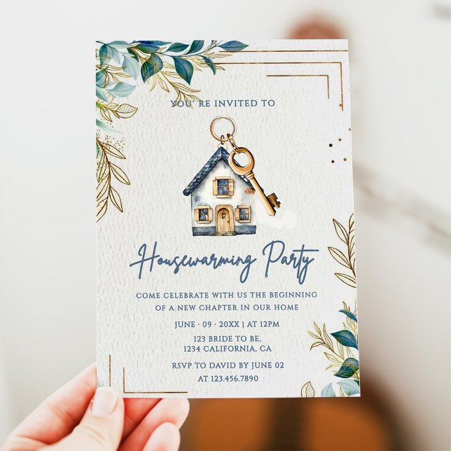 Invitation Moderne Cute New Home Fête de réchauffement de la  (Créateur téléchargé)