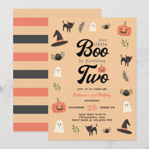 Invitation Moderne Cute Our Little Boo Halloween 2e anniversa