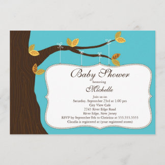 Invitation moderne de baby shower d'arbre