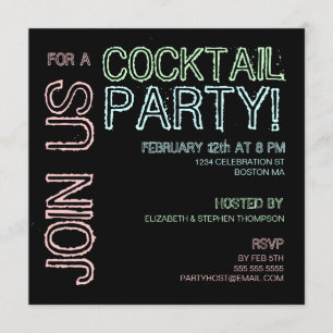 Invitation moderne de cocktail de lumières