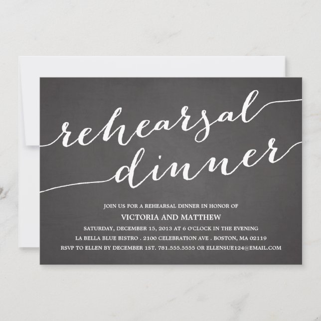 INVITATION MODERNE DE DÎNER DE RÉPÉTITION DE LA (Devant)