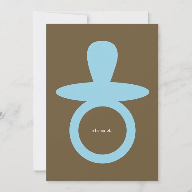 Invitation moderne de douche de bébé - bleu et (Devant)