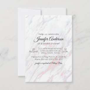 Invitation moderne de douche en marbre rose et gri