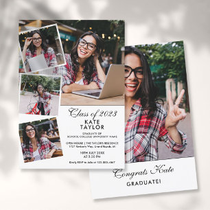 Invitation moderne de fête de fin d'études en coll