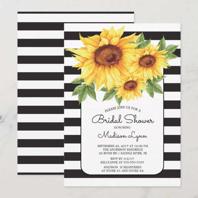 Invitation moderne de Fête de la mariée de (Devant / Derrière)
