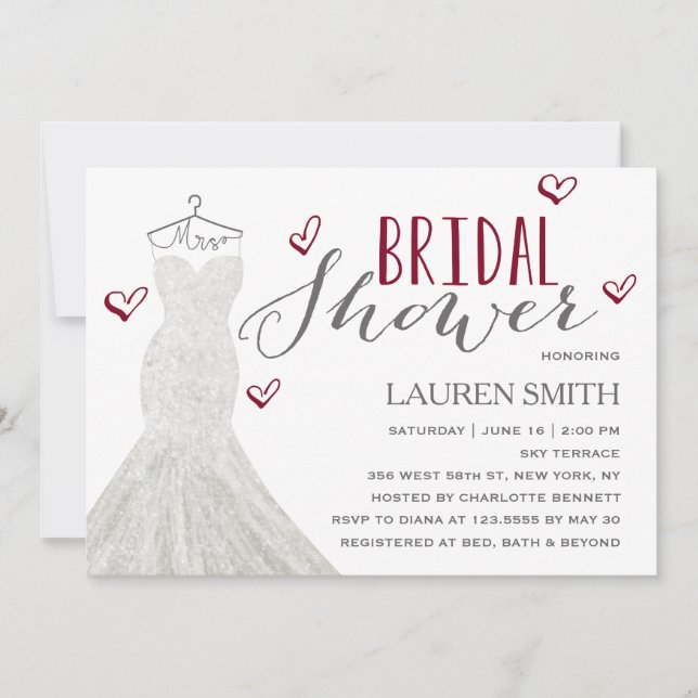Invitation moderne de Fête de la mariée de (Devant)
