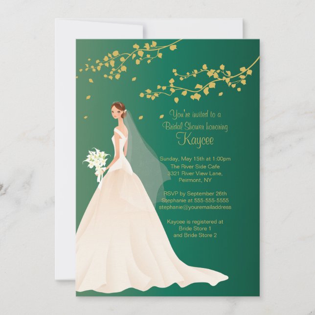 Invitation moderne de Fête de la mariée de jeune (Devant)
