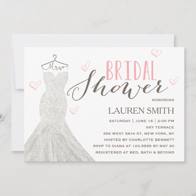 Invitation moderne de Fête de la mariée de la (Devant)