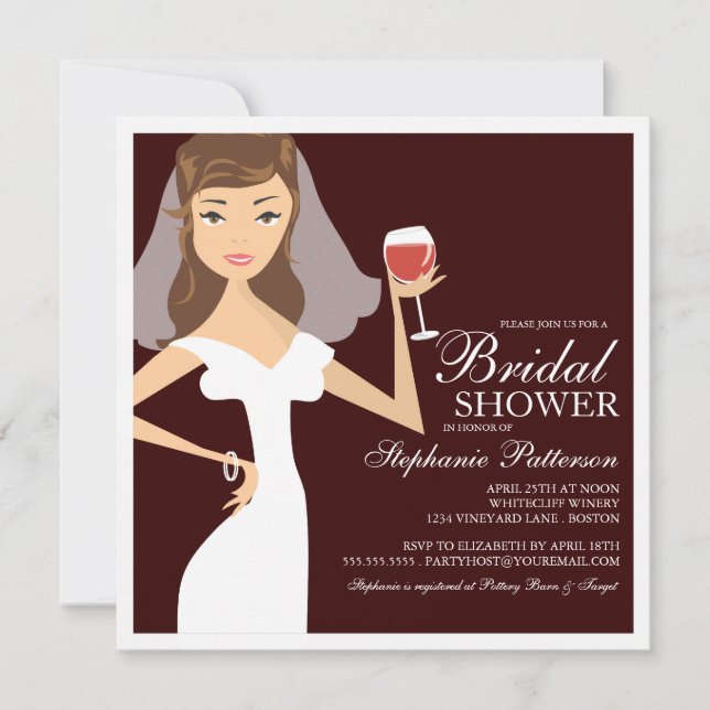 Invitation moderne de Fête de la mariée de thème (Devant)