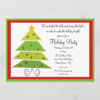 Invitation moderne de fête de Noël d'arbre de Noël