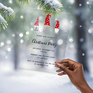 Invitation moderne de gnomes givrés pour la fête d