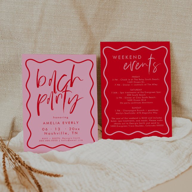 Invitation moderne de la partie de Bachelorette ro (Créateur téléchargé)