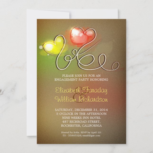 invitation moderne de la partie d'engagement (Devant)