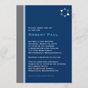 Invitation moderne de Mitzvah de barre d'étoile