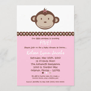 invitation moderne de pair d'anniversaire de singe