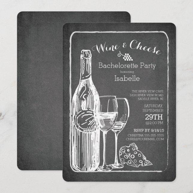 Invitation moderne de partie de Bachelorette de (Devant / Derrière)