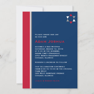 Invitation moderne de Star Bar Mitzvah