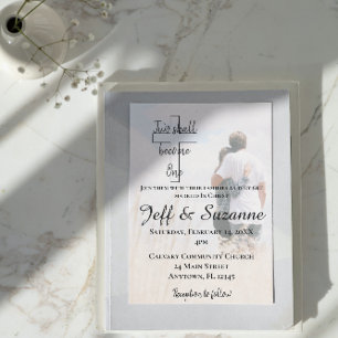 Invitation Moderne Deux deviennent un Mariage photo en couple