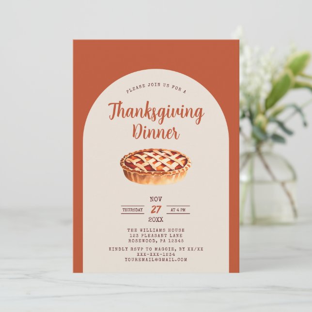 Invitation Moderne Dîner Thanksgiving (Debout devant)