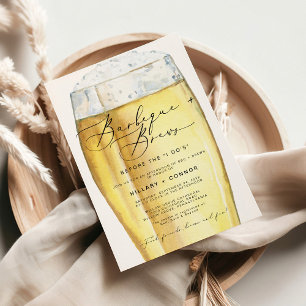 Invitation Moderne Edgy Sa & Ses Calligraphie BBQ & Brews