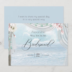 Invitation Moderne Elegant Beach Arbor Be My Bridesmaid
