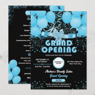 Invitation Moderne Elégant Bleu Grand Entreprise Ouverture Pe