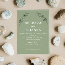 Moderne Elegant Boho Sage Vert Mariage minimaliste