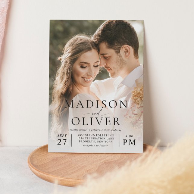 Invitation Moderne Elegant Classic 2 Mariage photo (Créateur téléchargé)