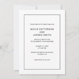Invitation Moderne Elegant Classic Minimaliste Mariage