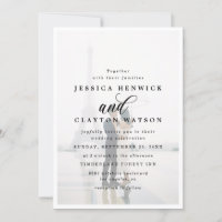 Moderne Elégant Faux Vellum Photo Overlay Mariage