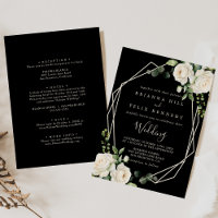 Moderne Elégant ivoire Floral Mariage avant et arr