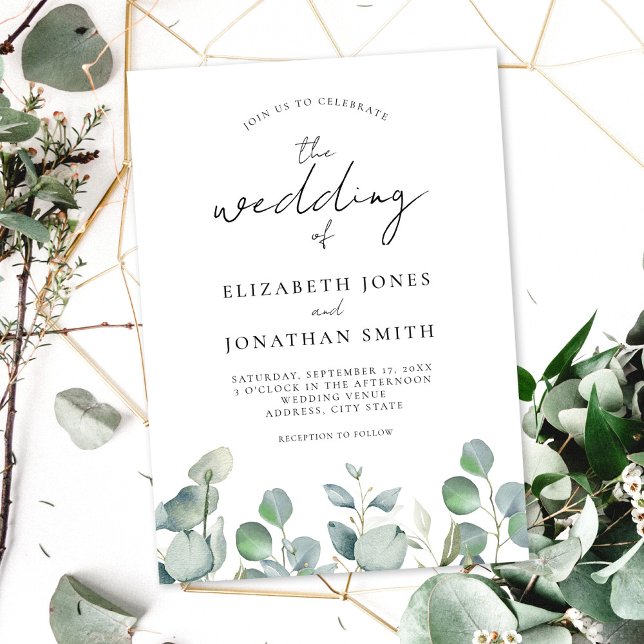 Invitation Moderne Elégant Mariage de verdure (Créateur téléchargé)