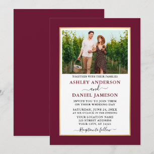 Invitation Moderne Élégant minimaliste Mariage Bourgogne