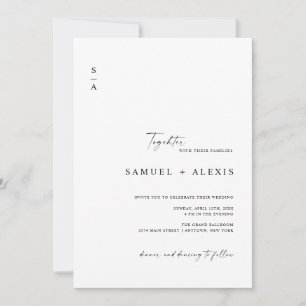 Invitation Moderne Elegant minimaliste QR Code Mariage photo