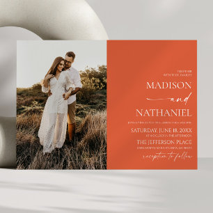 Invitation Moderne Elégant minimaliste Vérone Sunset Mariage