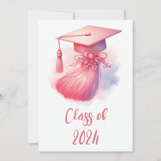 Invitation Moderne Elégant Pastel Graduation (Devant)