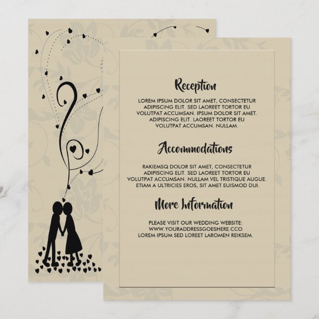 Invitation Moderne Élégant romantique (Devant / Derrière)