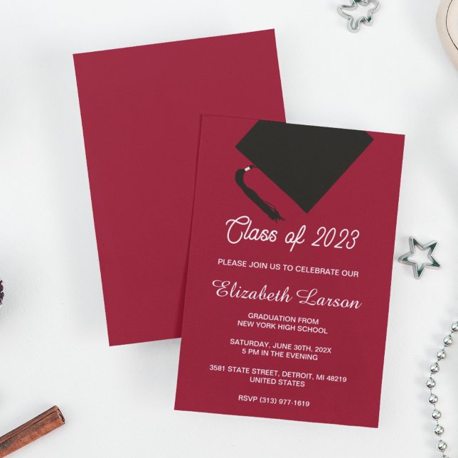 Invitation Moderne Elegant Senior Pink Gold Party (Créateur téléchargé)