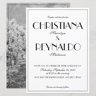 Invitation Moderne Elégant Style Roaring 20s photo Mariage