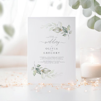 Invitation Moderne Elégant Verdure Mariage minimaliste