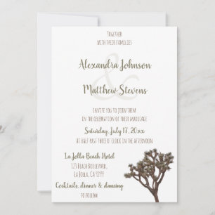 Invitation Moderne Elégant Vert Brown Joshua Tree Mariage