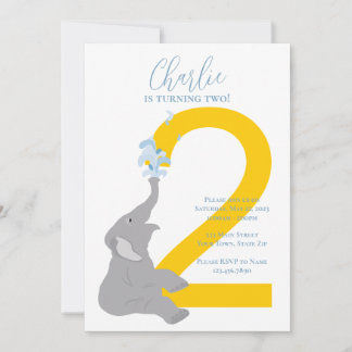 Invitation moderne Eléphant personnalisée pour le