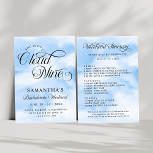 Invitation Moderne Elle Est Sur Cloud 9 Bachelorette Week-end
