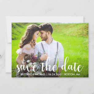 Invitation Moderne Enregistrer la date Fiançailles Couple Pho