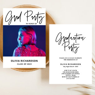Invitation Moderne et audacieux Classe photo de Grad Party