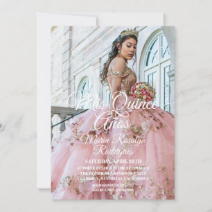 Invitation Moderne et Élégante Photo de Quinceañera
