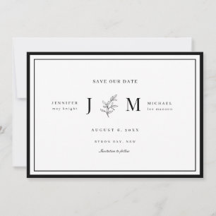 Invitation Moderne et minimaliste faire part de date de maria