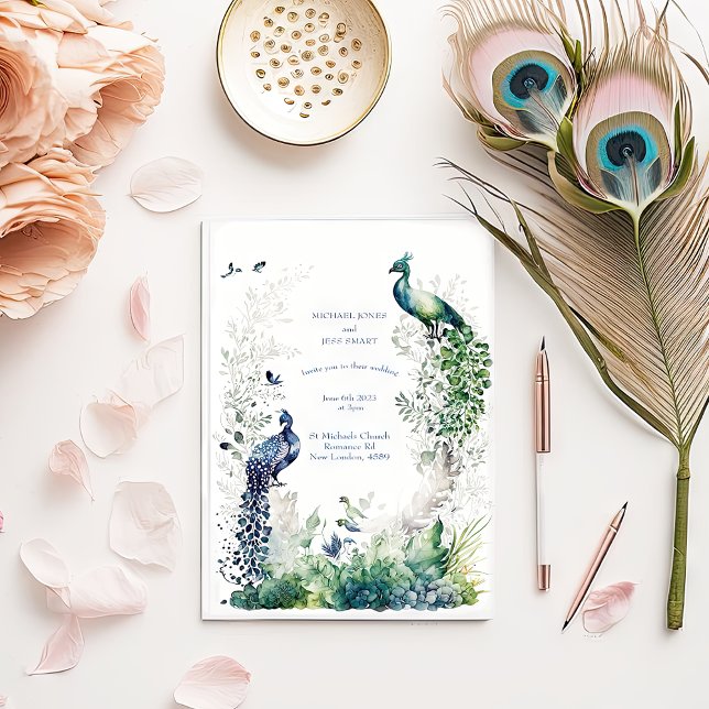 Invitation Moderne et vert - Contemporain Mariage moderne (Créateur téléchargé)