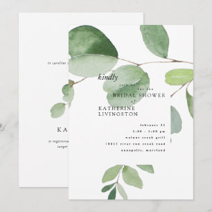 Invitation moderne Eucalyptus nuptiale douche